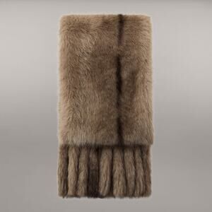 ZARA NWT Faux Fur Fringed Scarf Wrap New Shrug Jacket